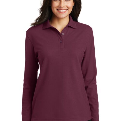 Ladies Silk Touch™ Long Sleeve Polo Thumbnail